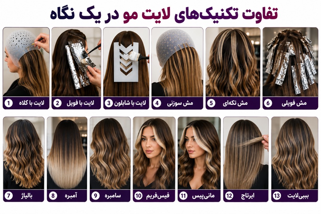 تفاوت تکنیکهای لایت مو