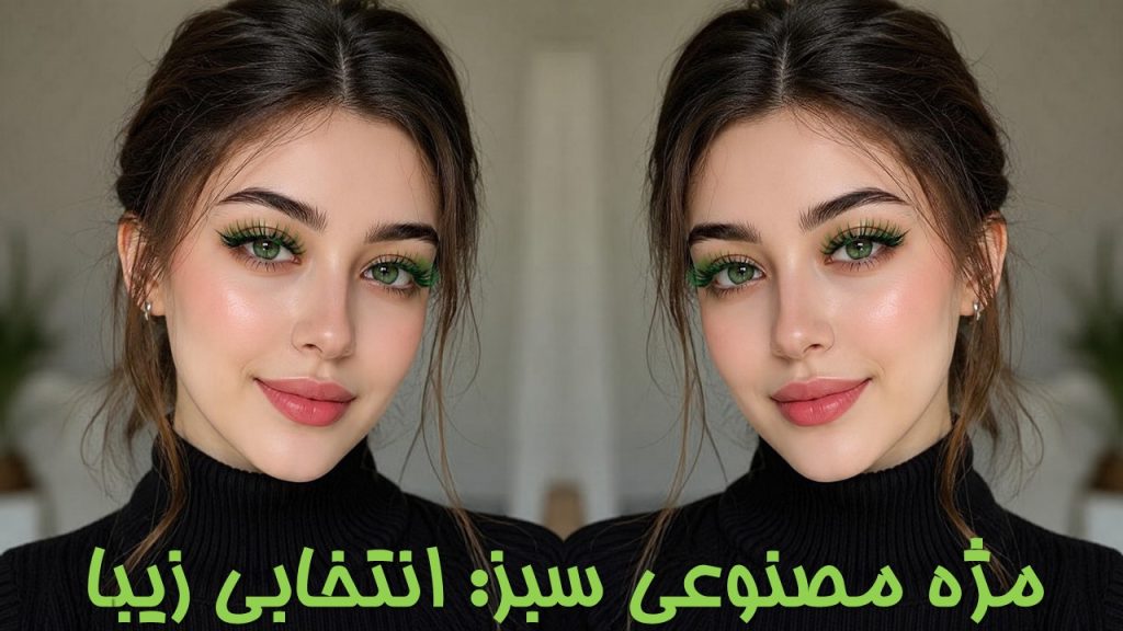 خرید مژه مصنوعی سبز