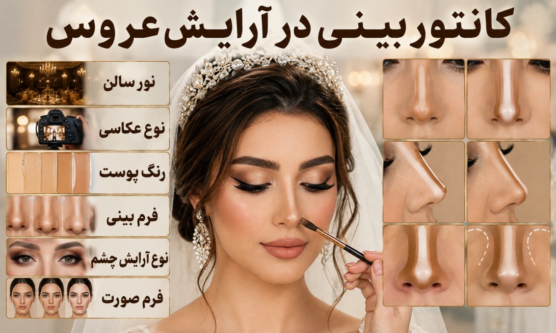 کانتور بینی در آرایش عروس