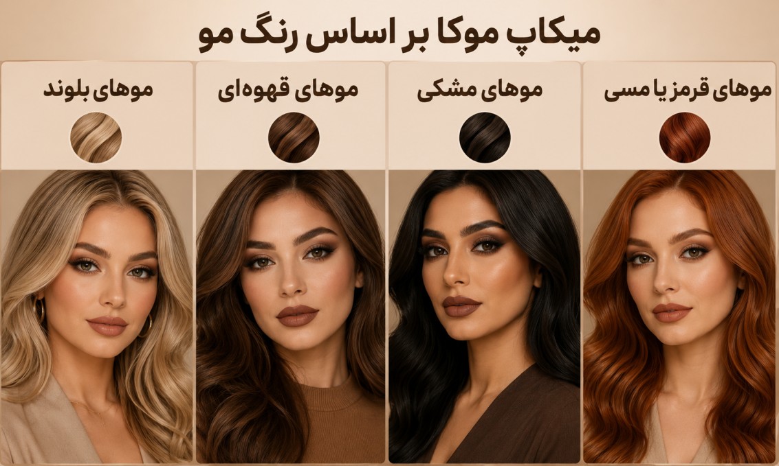 میکاپ موکا بر اساس رنگ مو