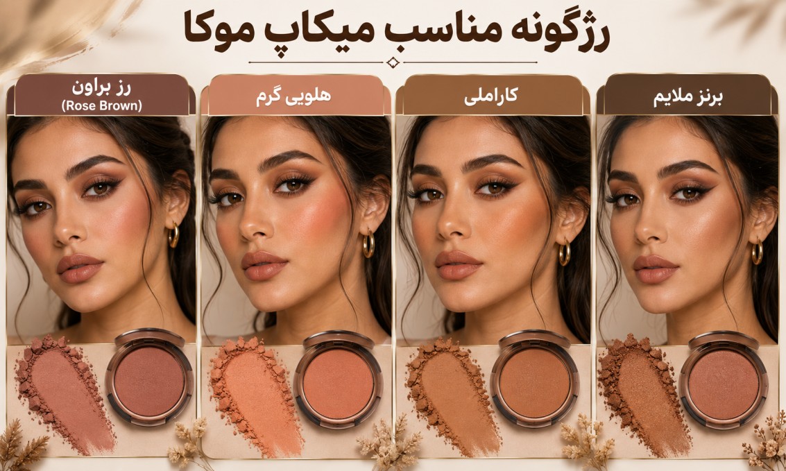 رژگونه مناسب میکاپ موکا