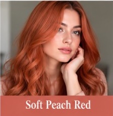 رنگ مو قرمز هلویی ملایم؛ Soft Peach Red